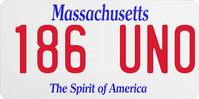 MA license plate 186UN0