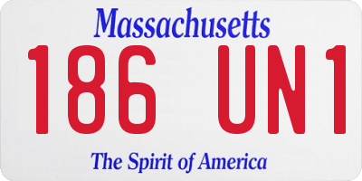 MA license plate 186UN1