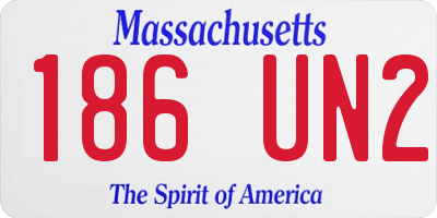 MA license plate 186UN2