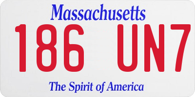 MA license plate 186UN7