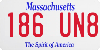 MA license plate 186UN8