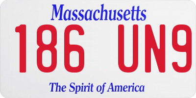 MA license plate 186UN9