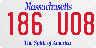 MA license plate 186UO8