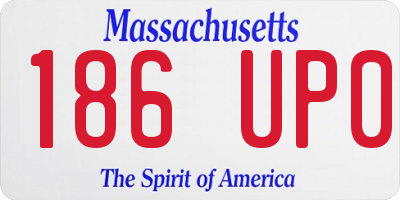 MA license plate 186UP0