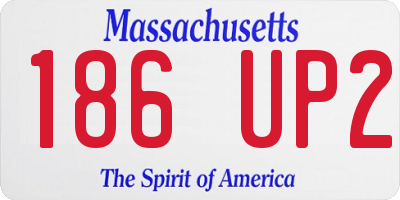 MA license plate 186UP2