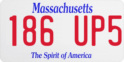MA license plate 186UP5