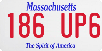 MA license plate 186UP6