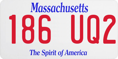 MA license plate 186UQ2