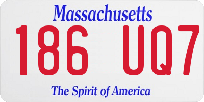 MA license plate 186UQ7