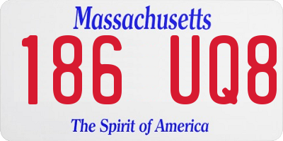 MA license plate 186UQ8