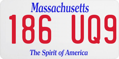 MA license plate 186UQ9