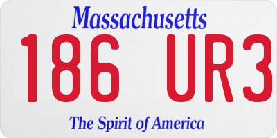 MA license plate 186UR3
