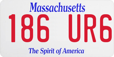 MA license plate 186UR6