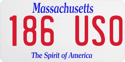 MA license plate 186US0