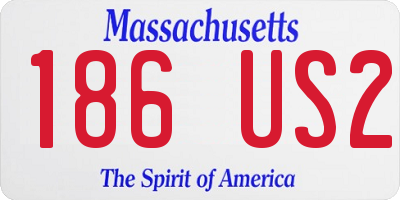 MA license plate 186US2
