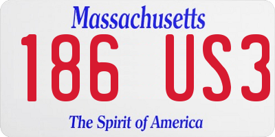 MA license plate 186US3