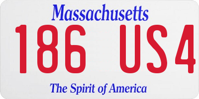 MA license plate 186US4