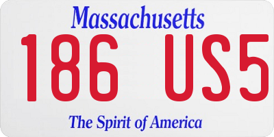 MA license plate 186US5