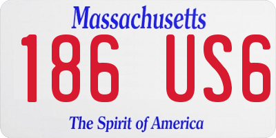 MA license plate 186US6
