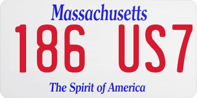MA license plate 186US7