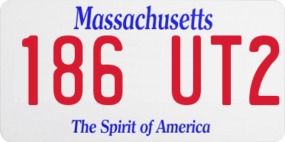 MA license plate 186UT2