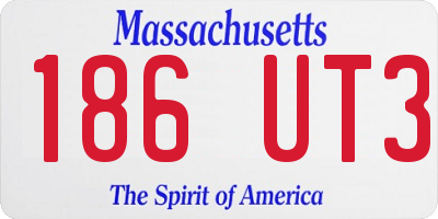MA license plate 186UT3
