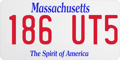 MA license plate 186UT5