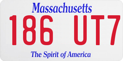 MA license plate 186UT7
