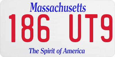 MA license plate 186UT9