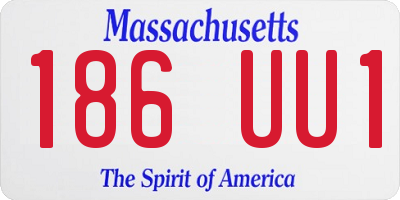 MA license plate 186UU1