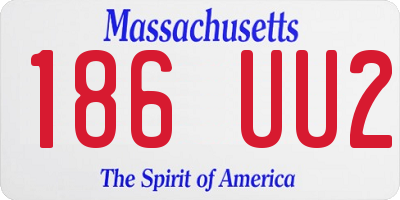 MA license plate 186UU2