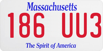 MA license plate 186UU3