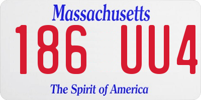 MA license plate 186UU4