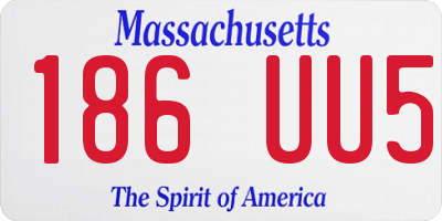 MA license plate 186UU5