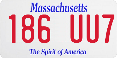 MA license plate 186UU7