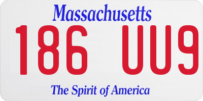 MA license plate 186UU9