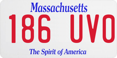 MA license plate 186UV0