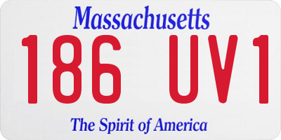 MA license plate 186UV1