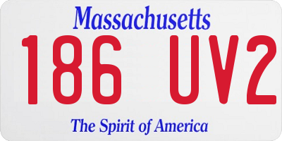 MA license plate 186UV2