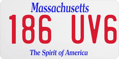 MA license plate 186UV6