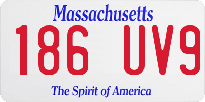 MA license plate 186UV9