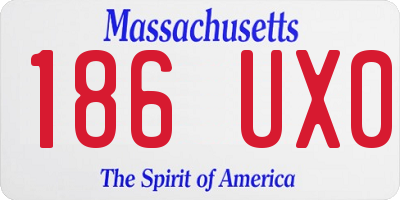 MA license plate 186UX0