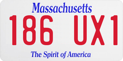 MA license plate 186UX1
