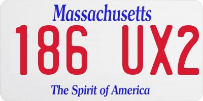 MA license plate 186UX2
