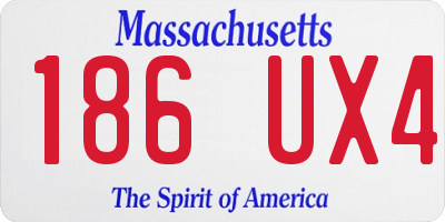 MA license plate 186UX4