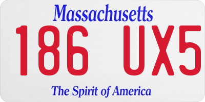 MA license plate 186UX5