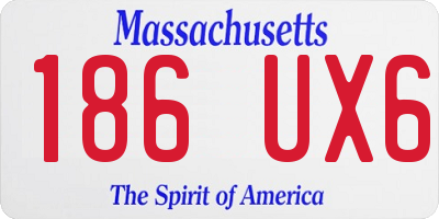 MA license plate 186UX6