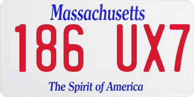 MA license plate 186UX7