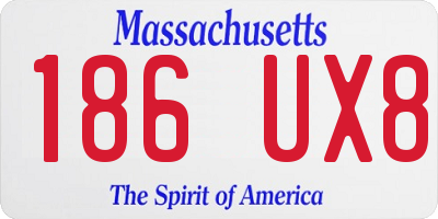 MA license plate 186UX8