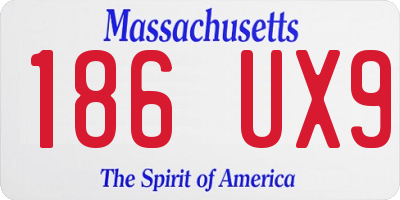 MA license plate 186UX9